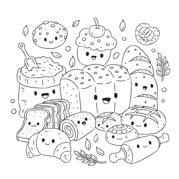 Free vector hand drawn kawaii illustration