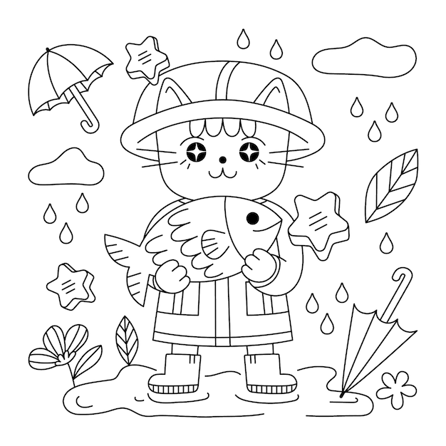 Free Vector hand drawn kawaii illustration