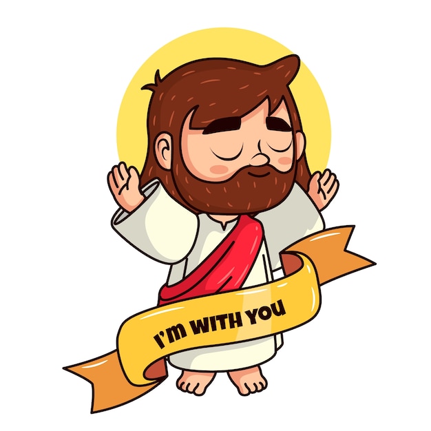 Free vector hand drawn kawaii jesus illustration