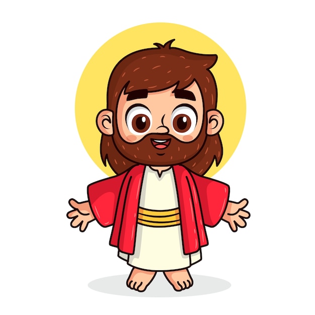 Free vector hand drawn kawaii jesus illustration