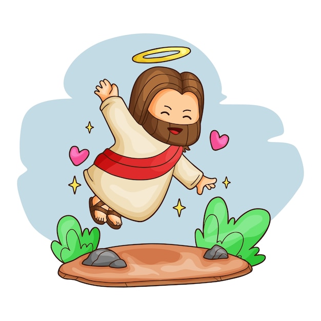 Free vector hand drawn kawaii jesus illustration