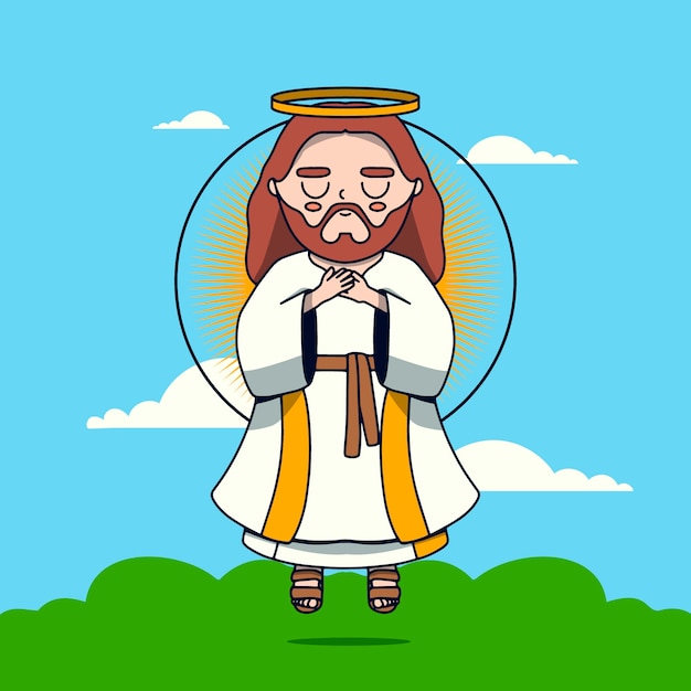 Free vector hand drawn kawaii jesus illustration