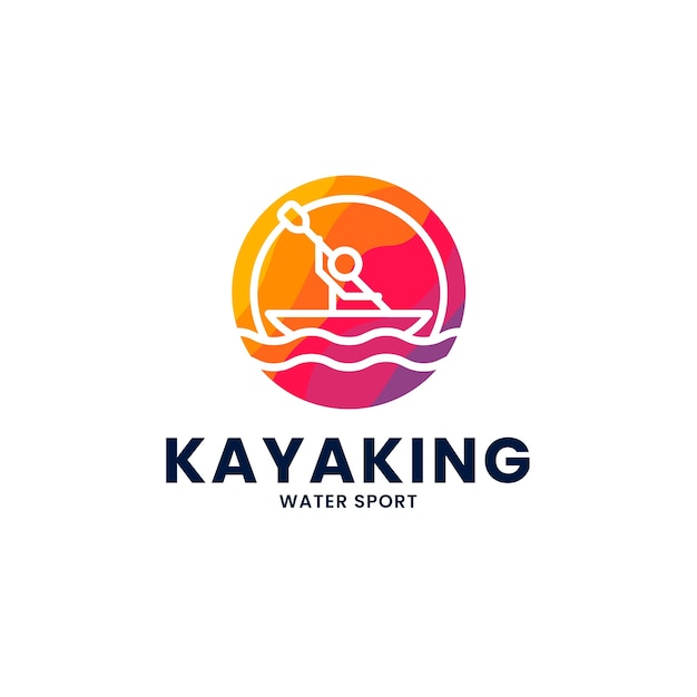 Free Vector hand drawn kayak logo template