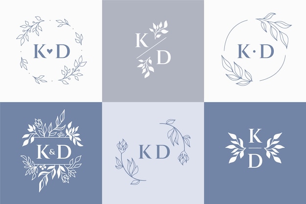 Hand drawn kd logo template