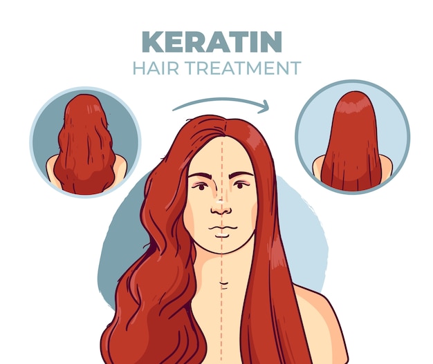 Free vector hand drawn keratin illustration