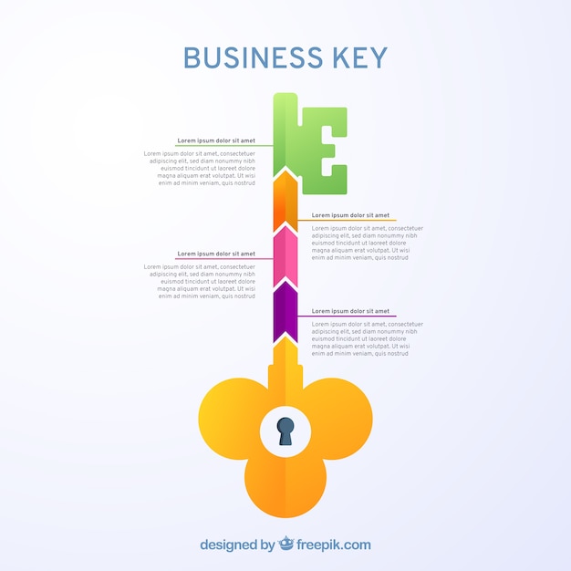 Free Vector hand drawn key business with infographic design