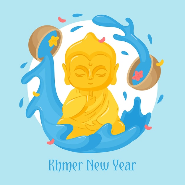 Free Vector hand drawn khmer new year illustration