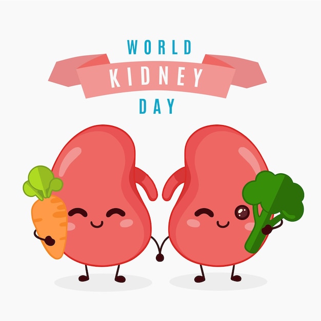 Hand-drawn kidney day illustration