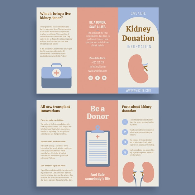 Hand drawn kidney donation information brochure