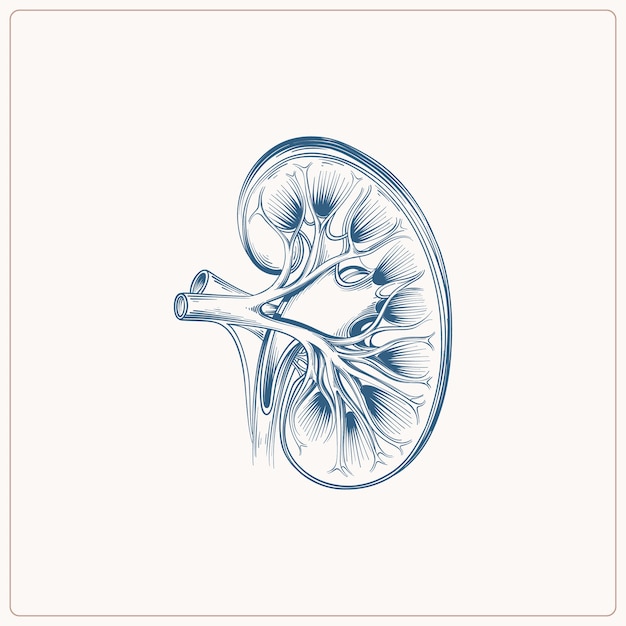 Free Vector hand drawn kidney drawing illustration