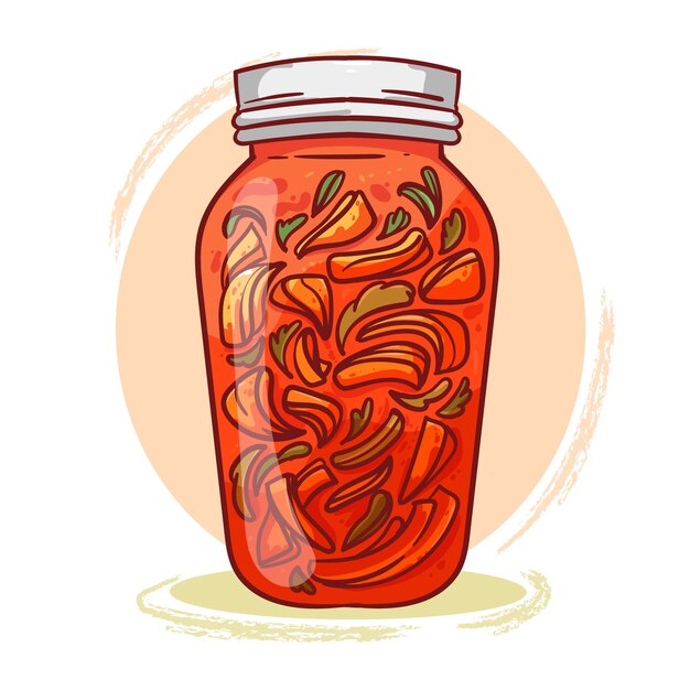 Hand drawn kimchi illustration