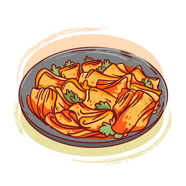 Hand drawn kimchi illustration