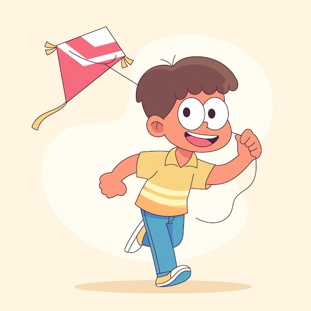 Hand drawn  kite cartoon cartoon illustration