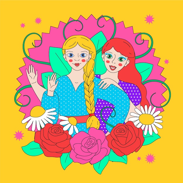 Free Vector hand drawn kitschy illustration