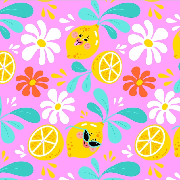 Hand drawn kitschy pattern design