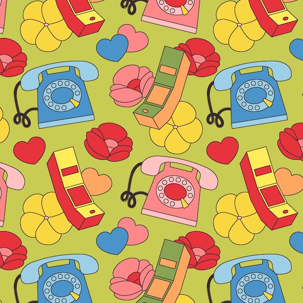 Free Vector hand drawn kitschy pattern