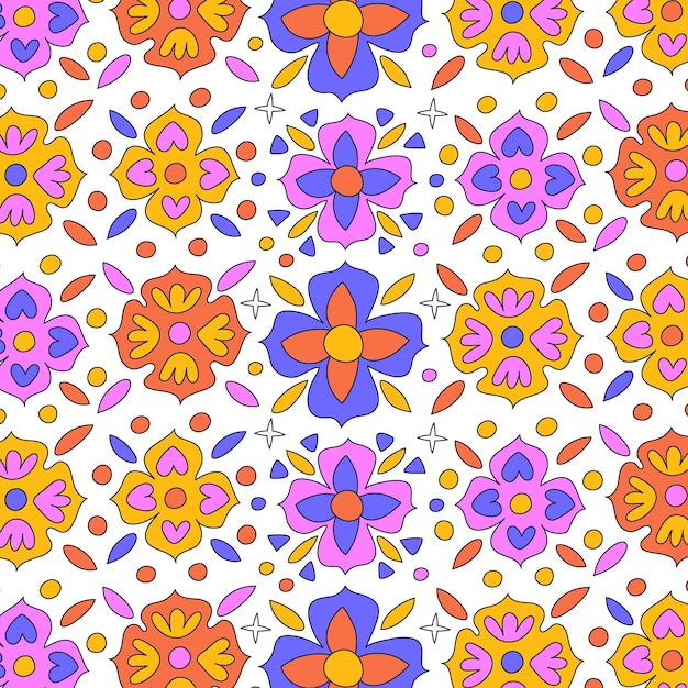 Free vector hand drawn kitschy pattern