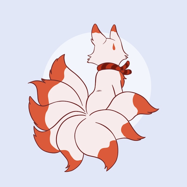 Free vector hand drawn kitsune illustration