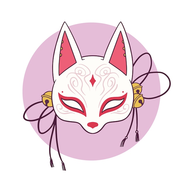 Hand drawn kitsune illustration