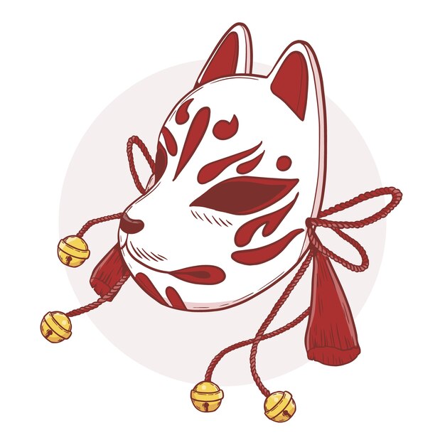 Hand drawn kitsune illustration