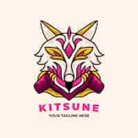 Free vector hand drawn kitsune logo template