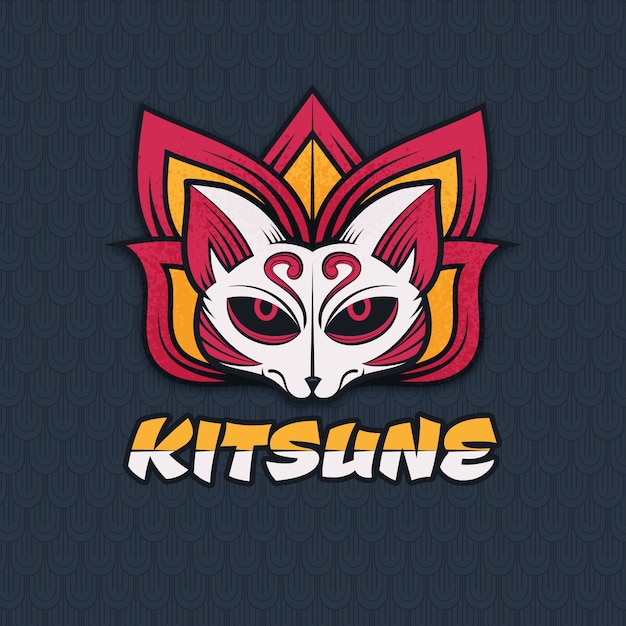 Free Vector hand drawn kitsune logo