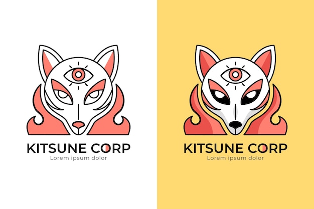 Hand drawn kitsune logo