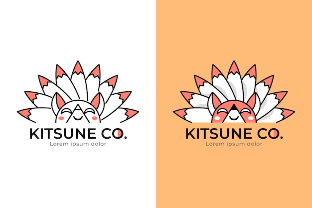 Hand drawn kitsune logo