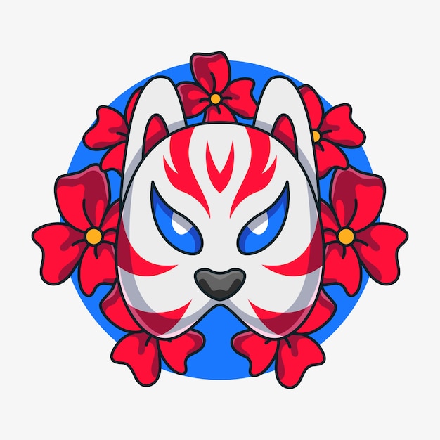 Free Vector hand drawn kitsune mask illustration