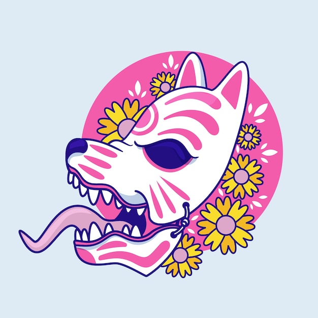 Free Vector hand drawn kitsune mask illustration