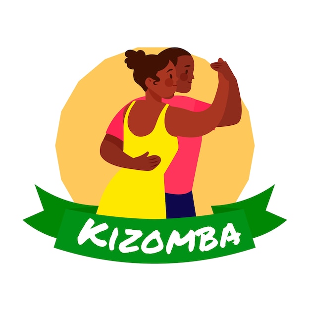 Free Vector hand drawn kizomba logo or badge