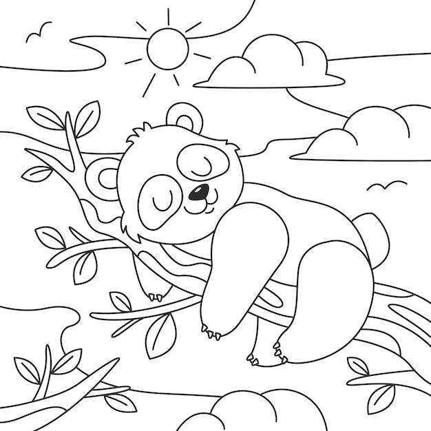 Free vector hand drawn koala outline illustration