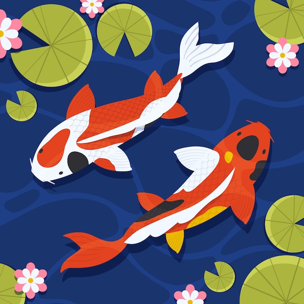 Free Vector hand drawn koi fish illustration