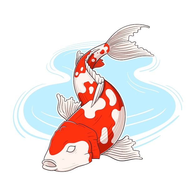 Free Vector hand drawn koi illustration