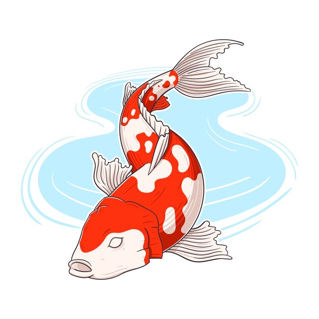 Hand drawn koi illustration