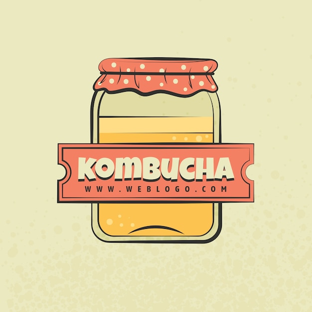 Free Vector hand drawn kombucha logo design