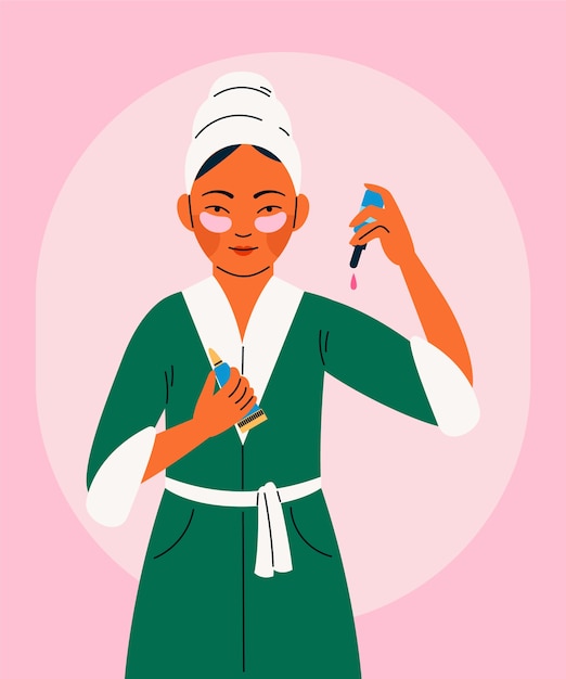 Free Vector hand drawn korean beauty illustration