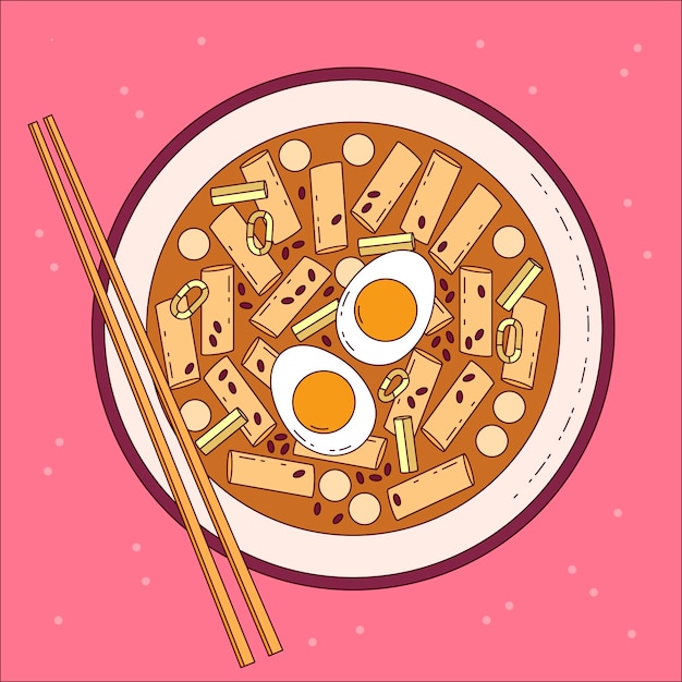 Free Vector hand drawn korean food illustration