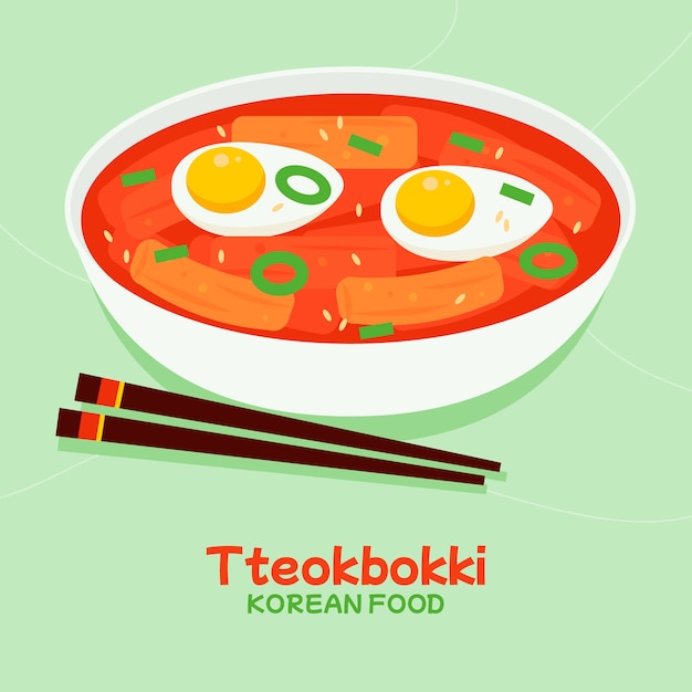 Free Vector hand drawn korean food illustration