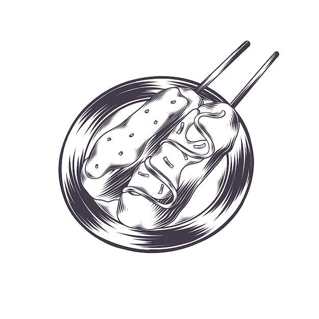 Free Vector hand drawn korean food illustration