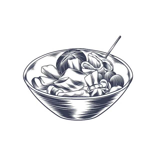 Free Vector hand drawn korean food illustration