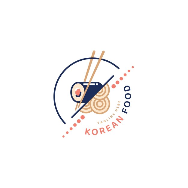 Hand drawn korean food logo design