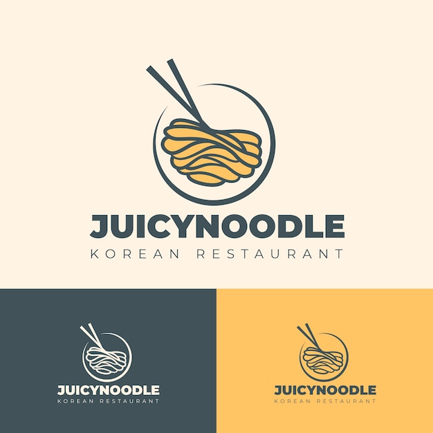 Hand drawn korean food logo design