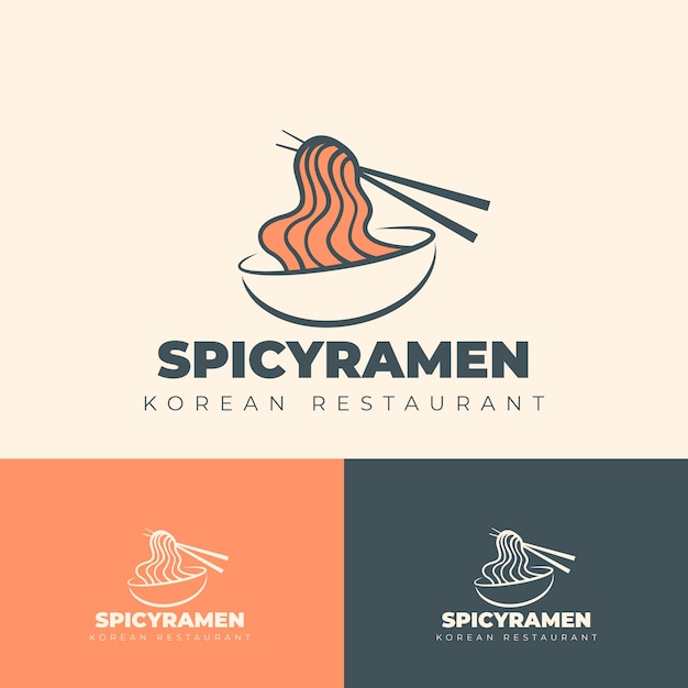 Free Vector hand drawn korean food logo design