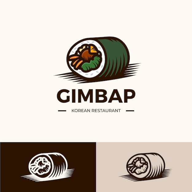 Hand drawn korean food logo