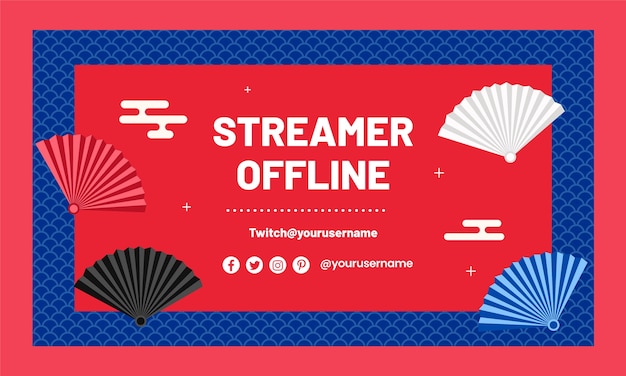 Free Vector hand drawn korean food restaurant twitch background