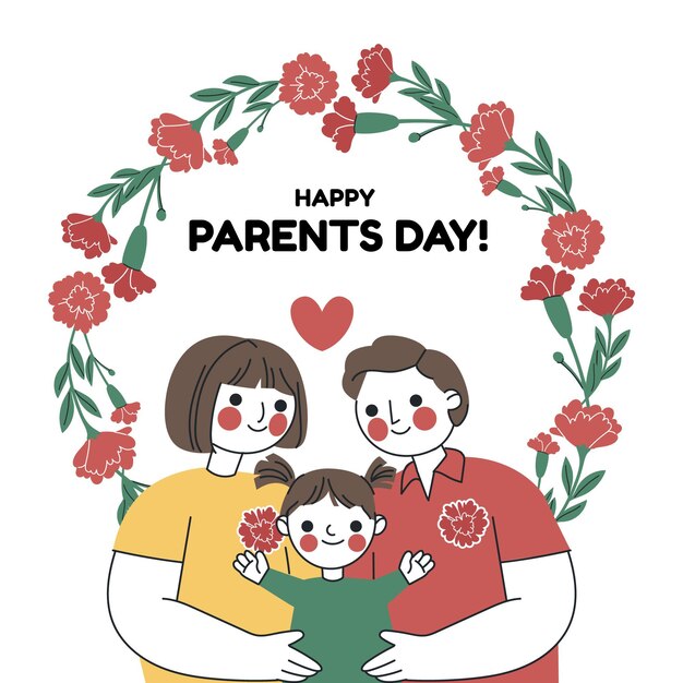 Hand drawn korean parents' day illustration