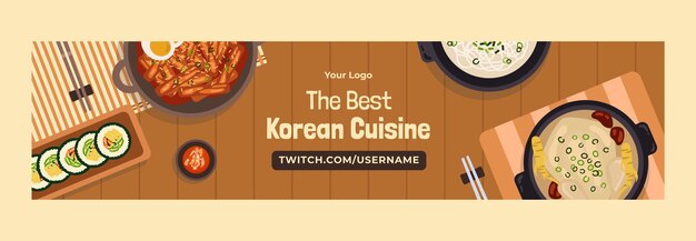 Hand drawn korean restauran template design