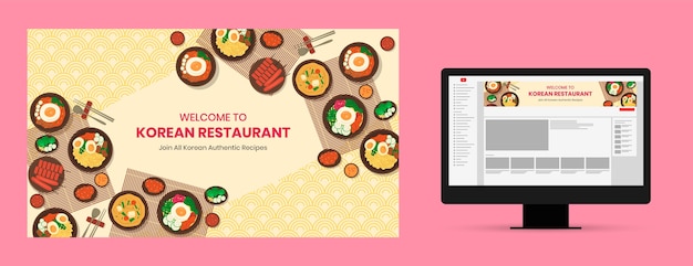 Hand drawn korean restaurant design template