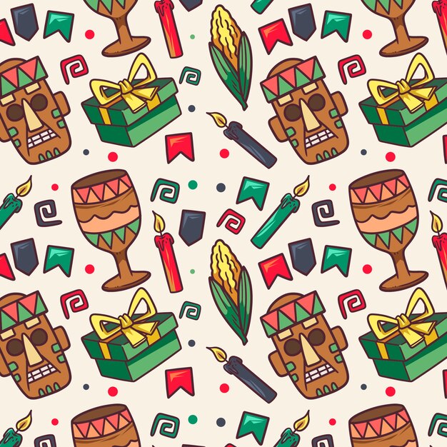 Hand drawn kwanzaa pattern design